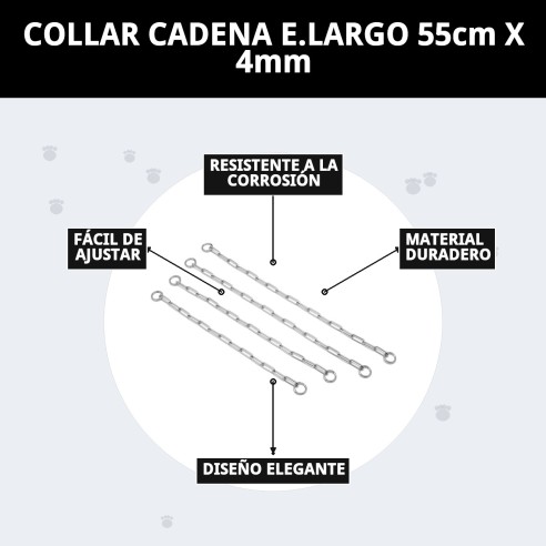 Collar de Cadena Metálica Resistente para Perros 55cm
