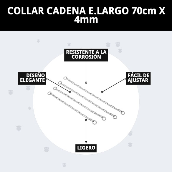 Collar de Cadena para Perros - 70cm x 4mm Resistente
