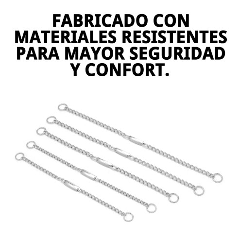 Collar Cadena con Placa 40cm x 3mm para Mascotas