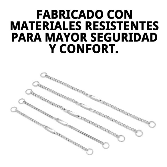 Collar Cadena con Placa 40cm x 3mm para Mascotas