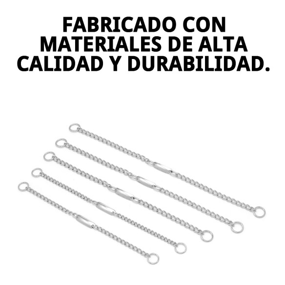 Collar Cadena con Placa 45cm x 3mm para tu Mascota