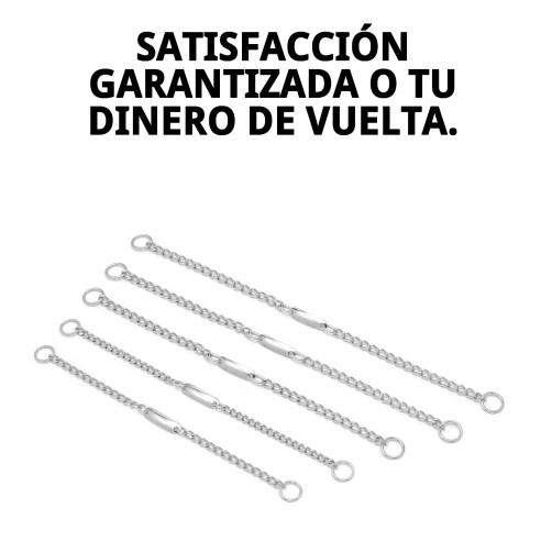 Collar Cadena con Placa 45cm x 3mm para tu Mascota
