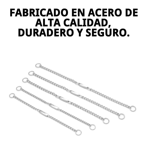 Collar Cadena con Placa 55cm - Resistencia y Estilo para Tu Mascota