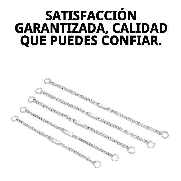 Collar Cadena con Placa 55cm - Resistencia y Estilo para Tu Mascota