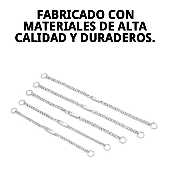 Collar Cadena con Placa 60cm - Estilo y Seguridad para tu Mascota