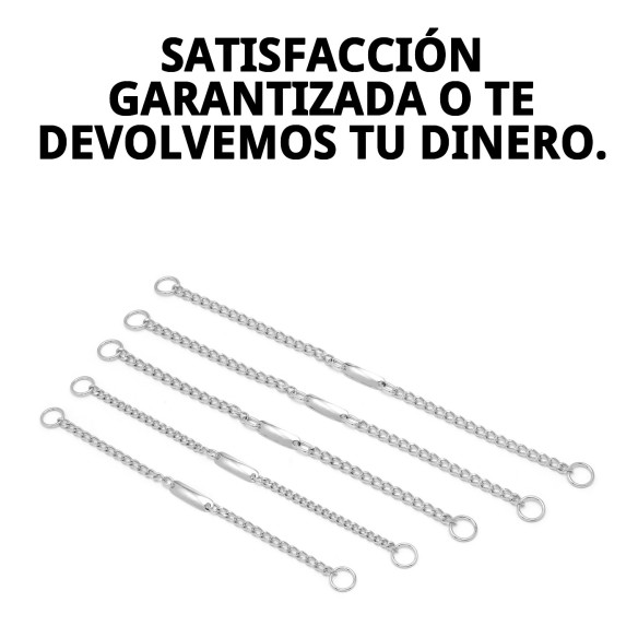 Collar Cadena con Placa 60cm - Estilo y Seguridad para tu Mascota