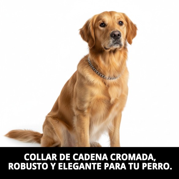 Collar Cadena Cromada 45cm x 3,5mm para tu mascota