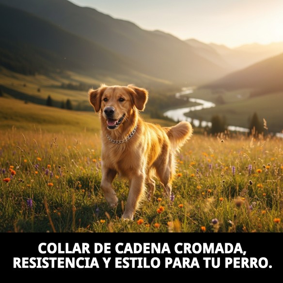 Collar Cadena Cromada 55cm x 3,5mm para Mascotas