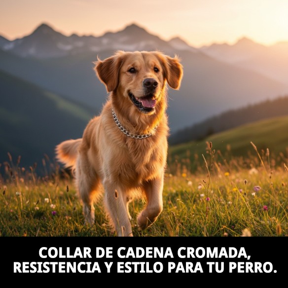 Collar Cadena Cromada 65cm - Resistencia y Estilo para Mascotas