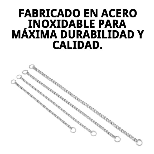 Collar Cadena Cromada 65cm - Resistencia y Estilo para Mascotas