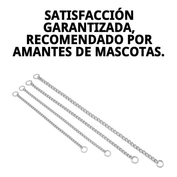 Collar Cadena Cromada 65cm - Resistencia y Estilo para Mascotas