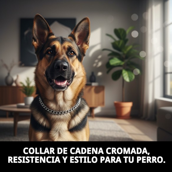 Collar de Cadena Cromada para Perro 75cm x 4mm