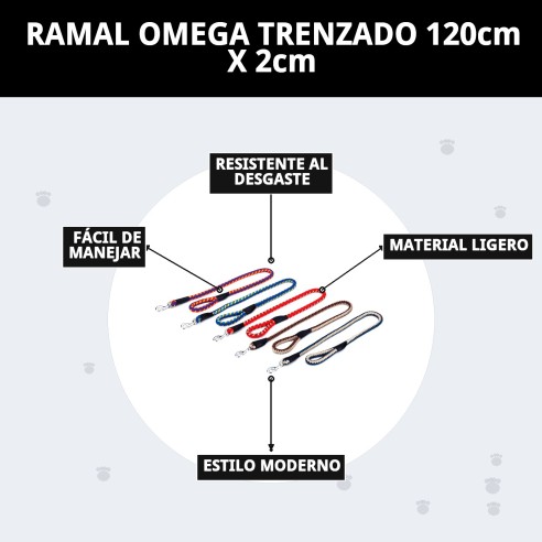 Ramal Omega Trenzado 120cm - Resistente y Cómodo para tu Mascota