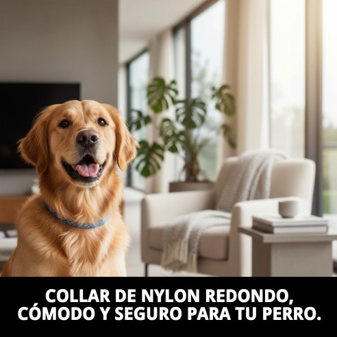 Collar de Nylon Redondo 40cm x 8mm para Mascotas