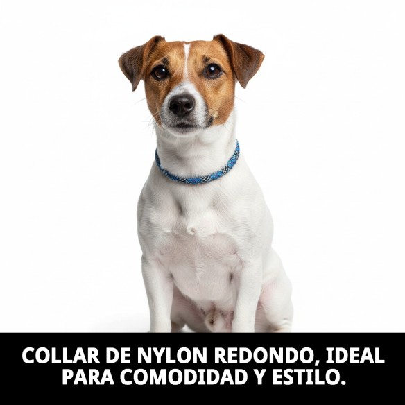 Collar Nylon Redondo 55cm x 13mm para Mascotas Activas