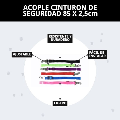 Accesorio de Seguridad para Mascotas: Cinturón 85 x 2,5 cm