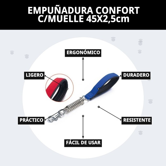 Empuñadura Confort con muelle para perros grandes 45x2.5cm