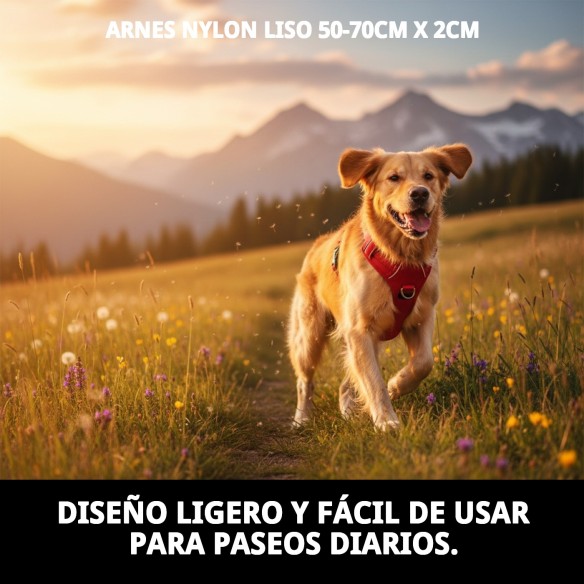Arnés de Nylon Liso 50-70cm Ideal para Tu Mascota