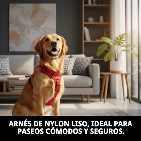 Arnés de Nylon Liso 70-90cm x 2,5cm para Mascotas