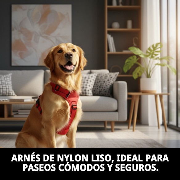 Arnés de Nylon Liso 70-90cm x 2,5cm para Mascotas