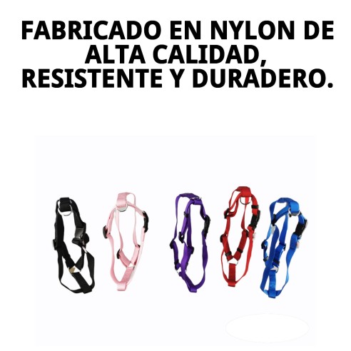 Arnés de Nylon Liso 70-90cm x 2,5cm para Mascotas