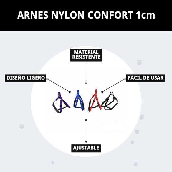 Arnés Nylon Confort 1cm: Comodidad y Estilo para tu Perro
