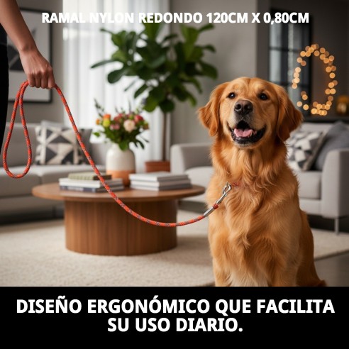 Ramal Nylon Redondo 120cm x 0,80cm para Mascotas