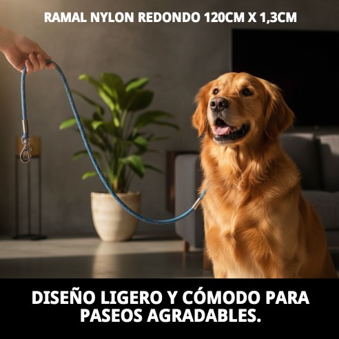 Ramal Nylon Redondo 120cm x 1,3cm para Mascotas