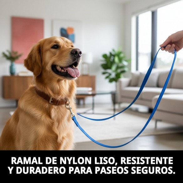 Ramal de Nylon Liso 120cm x 2,5cm para Mascotas
