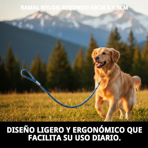 Ramal de Nylon Redondo 60cm x 1,3cm para Mascotas