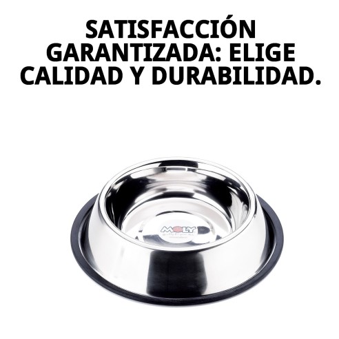 Comedero de Acero Anti-Deslizante 18cm - 0,90L para Mascotas