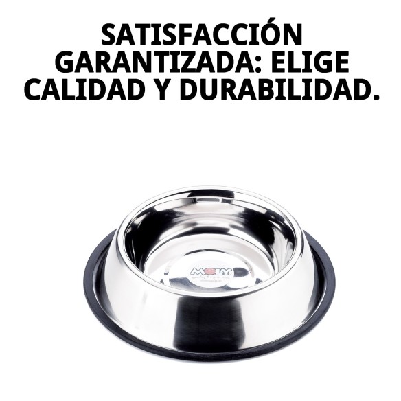 Comedero de Acero Anti-Deslizante 18cm - 0,90L para Mascotas