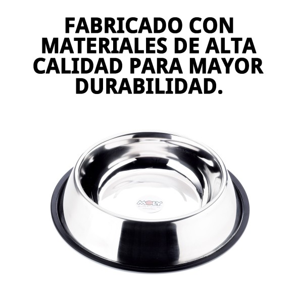 Comedero de Acero Anti-Deslizante 25cm - 2.35L Ideal Mascotas