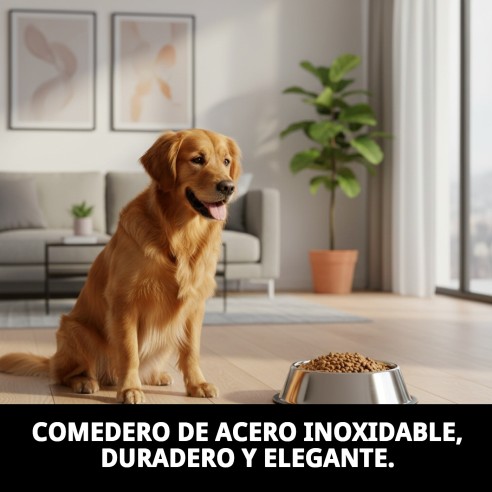 Comedero de Acero Eco 16,5cm para Mascotas - 0,70L