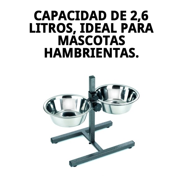 Comedero Doble Regulable 25cm - Ideal para tus Mascotas