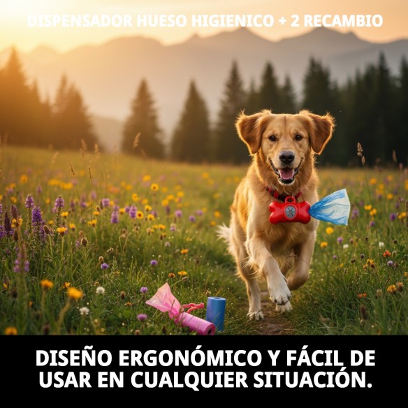 Dispensador Hueso Higiénico con Recambios para Perros