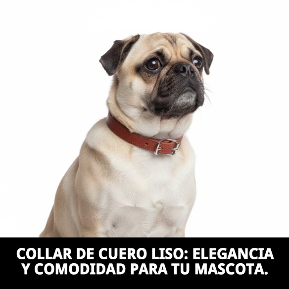 Collar de cuero liso 45x1.8 cm para mascotas a buen precio