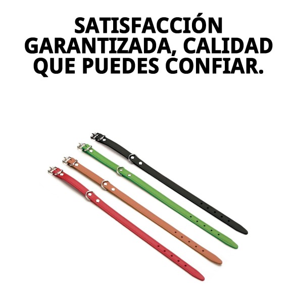 Collar de cuero liso 45x1.8 cm para mascotas a buen precio