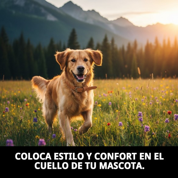 Collar de cuero liso 50x2 cm para tu mascota elegante y duradero