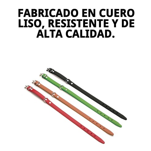 Collar de cuero liso 50x2 cm para tu mascota elegante y duradero
