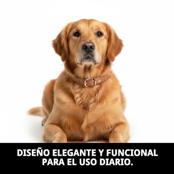 Collar de cuero liso 50x2 cm para tu mascota elegante y duradero