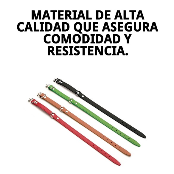 Collar de Cuero Liso 55x2.5 cm para Mascotas Elegante