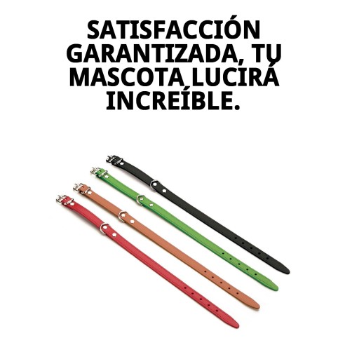 Collar de Cuero Liso 55x2.5 cm para Mascotas Elegante