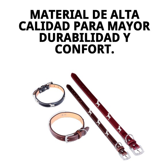 Collar de Cuero para Perrito 50x2,5 cm - Estilo y Comodidad