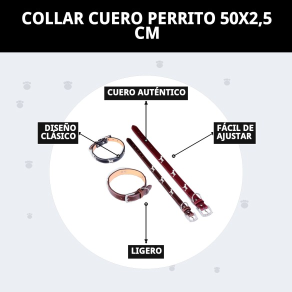 Collar de Cuero para Perrito 50x2,5 cm - Estilo y Comodidad