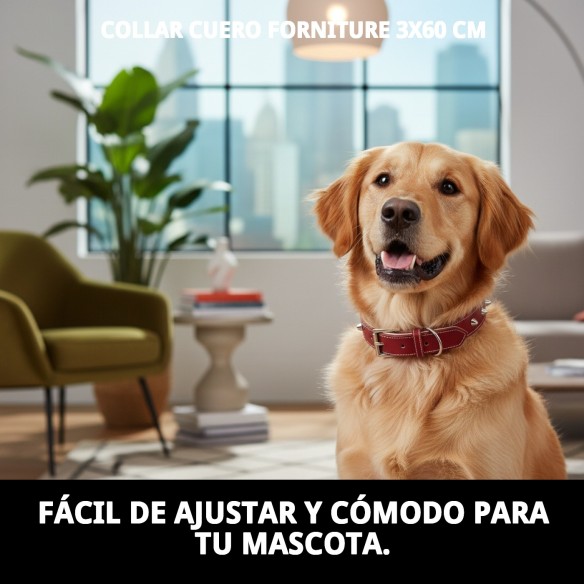 Collar de Cuero Forniture 3x60 cm para Mascotas
