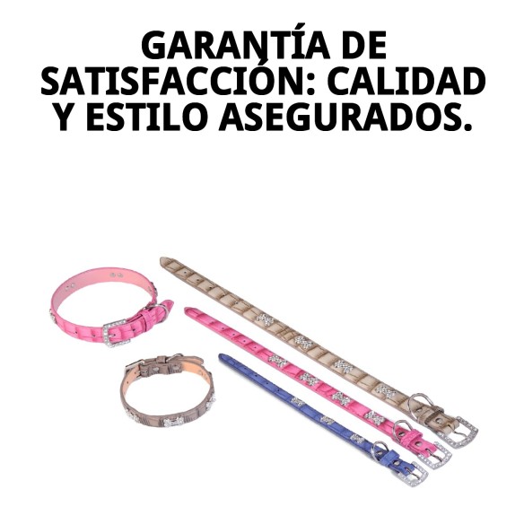 Collar de Cuero con Hueso Beige 1.90x40cm para Mascotas