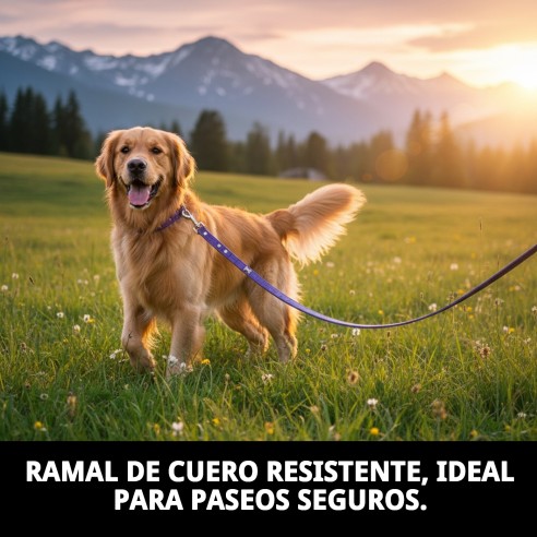 Ramal de Cuero con Hueso 1.6x120 cm para Mascotas