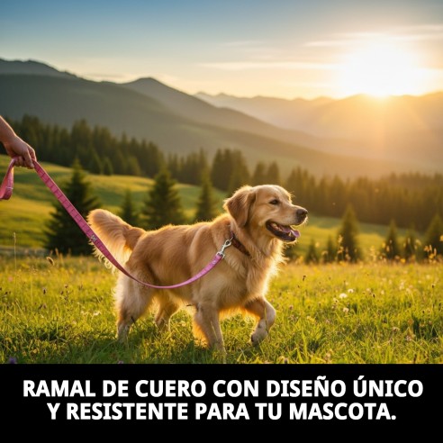 Ramal de Cuero con Hueso 2.5x120 cm para Mascotas