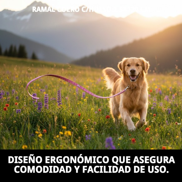 Ramal de Cuero con Hueso 2.5x120 cm para Mascotas